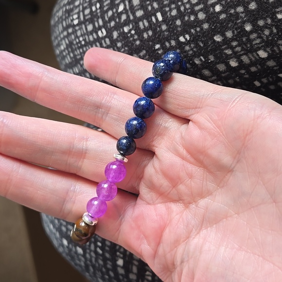 natural gemstone bracelet three colors N211 - Picture 2 of 2